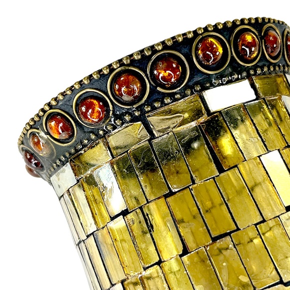 Bombay Co. Vintage Gold Mosaic Tudor-Style Hanging Tea Light Lamp - Picture 6 of 7